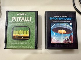 Atari 2600 Darth Vader Console With Pitfall Space Invaders & 2 Joysticks Tested