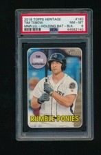 2018 Topps Heritage Minor League Black #180 Tim Tebow psa 8 pop 2 (1 higher)