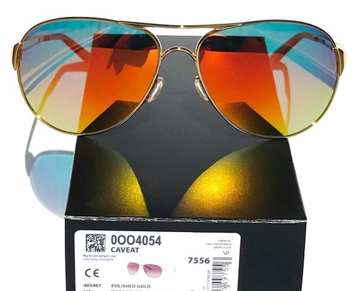 NEW Oakley CAVEAT Polished Gold Aviator POLARIZED Galaxy Ruby Sunglass 4054 - Picture 8 of 12