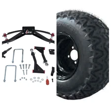 Lift kit & Wheel Tire Combo Club Car Precedent & DS Golf Cart 10 inch 23 22