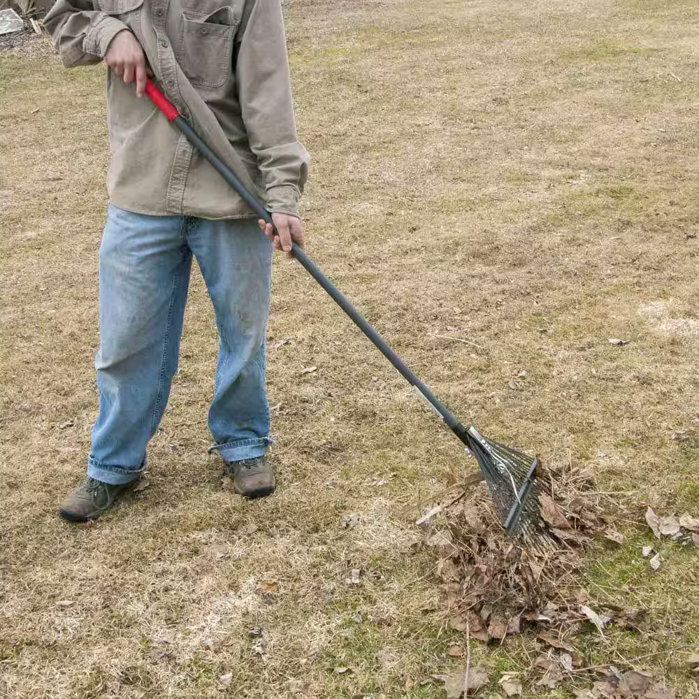 Razor-Back 51 In. Fiberglass Handle 24-Tine Steel Rake Lawn Leaves Yard Garden