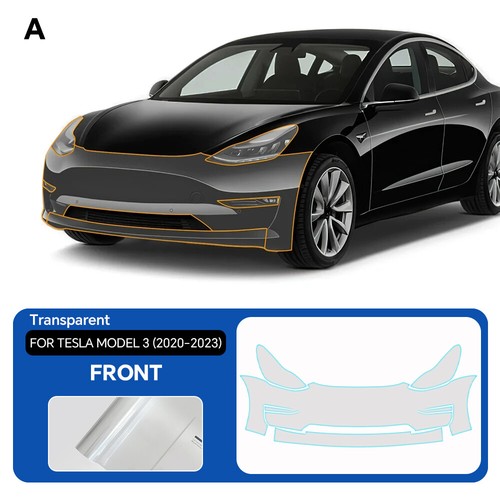 For Tesla Model 3 2017-2023 Full Front Precut Kit Paint Protection Film PPF TPU - Picture 2 of 21
