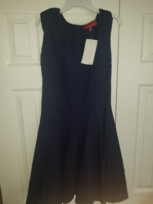 NWT RED Saks Fifth Avenue size large womens navy blue dress | eBay