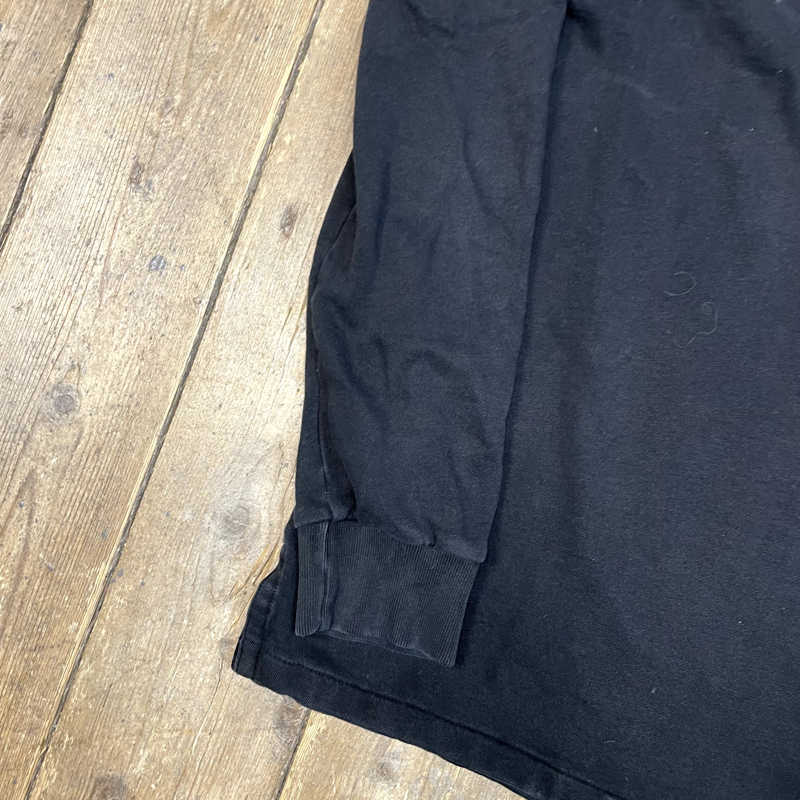 Ralph Lauren Polo Shirt Mens Y2K Vintage Long Sleeve Small Pony Top Black, Large image 6