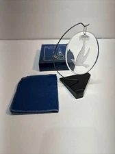 Vintage HENCO Crystal Clear Beveled Nativity Christmas Ornament In Box W/Stand