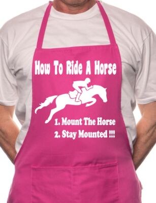 Wie man ein Pferd reitet Pony BBQ Kochen lustige Neuheit Schürze