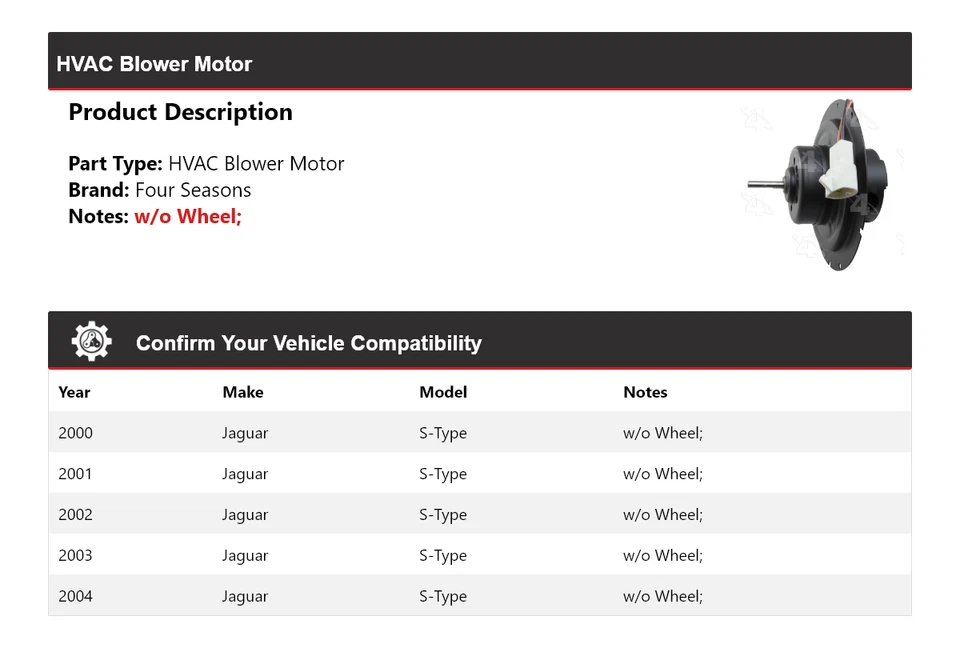 Motor soplador de climatización tipo S Jaguar 2000-2004 4 estaciones 2001 2002 2003 Foto 2 de 4