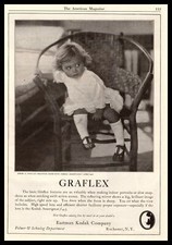 1922 Eastman Kodak Graflex Camera Baby Girl Dress Chair Photo Vintage Print Ad