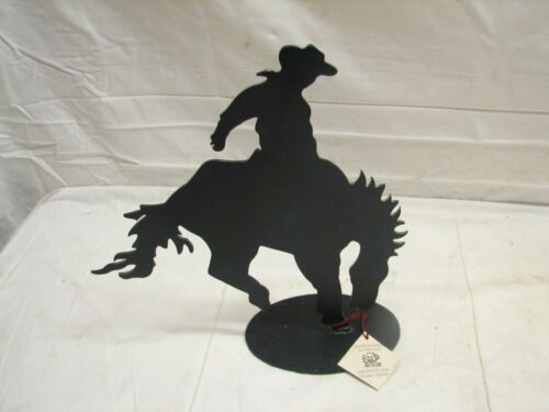 Art Metal Man Tuscon AZ Stalowa rzeźba Kowboj na Bucking Bronco Western Rodeo