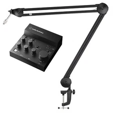 Audio Technica AT-UMX3 USB Live Stream Audio Recording Mixer+Warm Audio Boom Arm