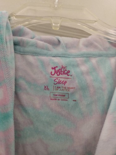 Girls Justice XL 16/18 Tie-dye Hooded Sleep Shirt I'm Fine Thank You - Picture 3 of 4