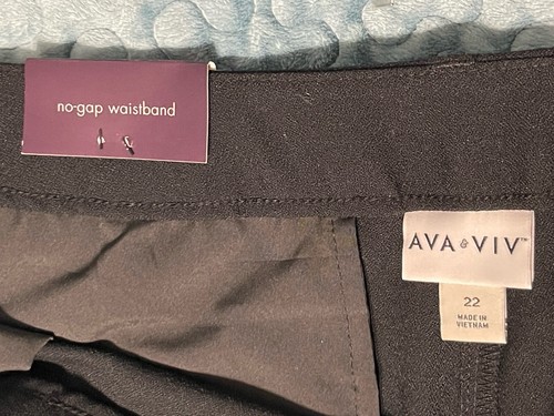 Ava & Viv NWT Pants Slacks Size 22 Black High Rise Wide Leg Stretch Poly Blend - Picture 6 of 13