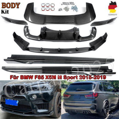 Aero Bodykit Front + Heck Für 15-19 BMW F85 X5M M Sport Spoiler Schwarz Carbon 