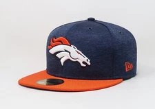 New Era 5950 Men Women Cap Denver Broncos Blue Orange 2018 Sideline Fitted Hat