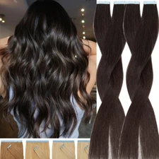 Brown# Thick Russian Skin Weft Tape In Real Remy Human Hair Extensions Full Head