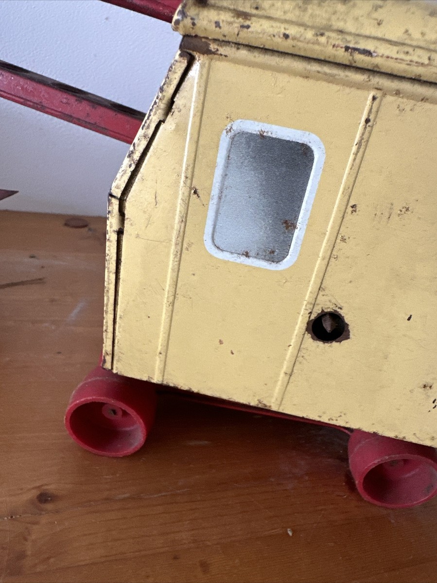ANCIEN JOUET TOLE vintage tin toys harbor crane grue portuaire JOUSTRA