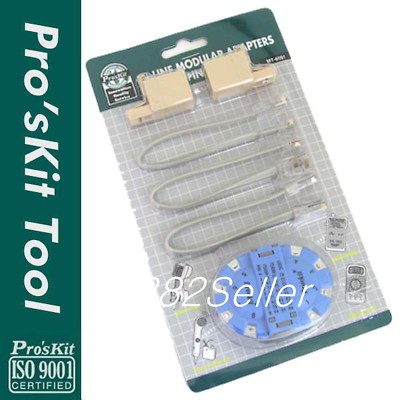 ProsKit MT-8091 In-Line Modular Adapters (4/6/8 Pin 3 In 1) USOC,T568A,T568B 