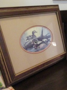 Vintage-Ralph-R-J-McDonald-Signed-A-Pair-Of-Fancy-Ducks-Framed-Print