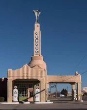 Vintage CONOCO GAS STATION Texas PHOTO  (204-N)
