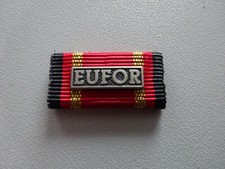 (S1-28) BW Einsatzmedaille Ordensspange Bandspange EUFOR silber