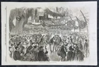 1870 Illustrated London News Antique Print Masquerade Ball in Montreal, Canada