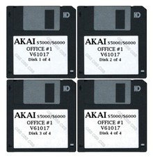 Akai S5000 / S6000 Set of Four Floppy Disks OFFICE 1 V61017