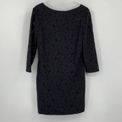 DVF Diane von Furstenberg Sarita black flower lace dress v back shift new 8