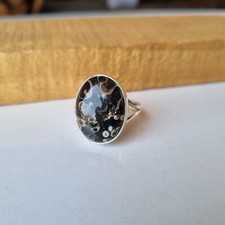 Unique Turritella Agate Gemstone Ring 925 Sterling Silver Wedding Gift Love Item