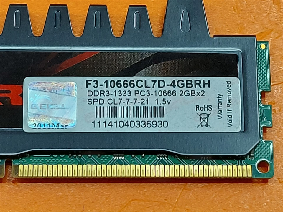 ⭐️⭐️⭐️⭐️⭐️ G. Skill Ripjaws F3-10666CL7D-4GBRH Desktop Memory RAM 2GB Stick - Image 2 of 3