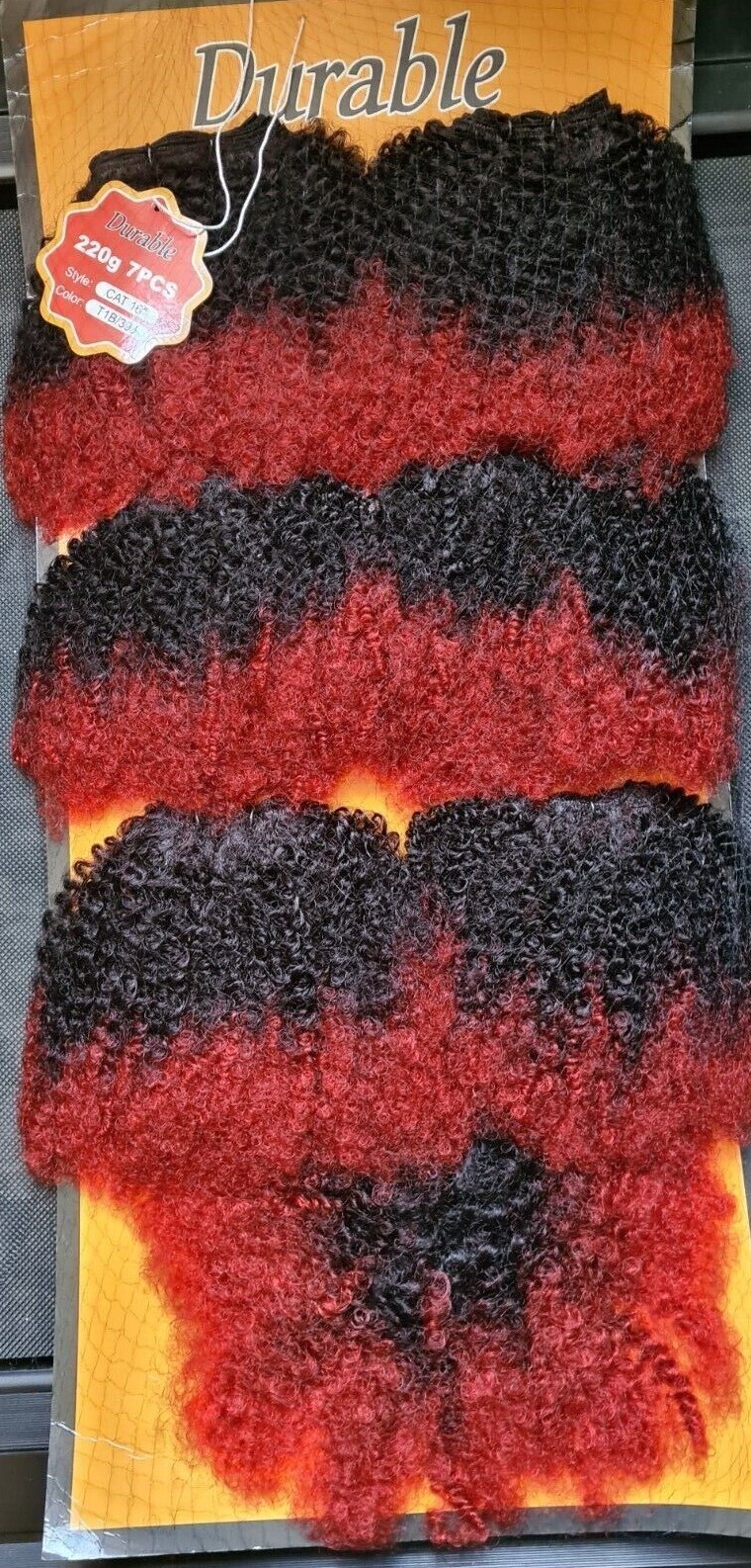 Durable Afro Kinky Weave Hair Extension with Closure 1pack Full Head 16