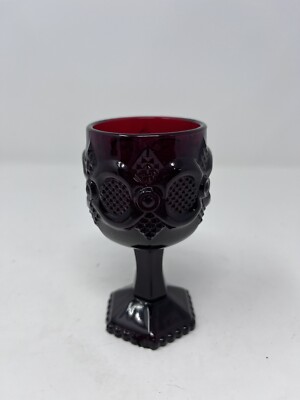 Avon 1876 Cape Cod Collection Ruby Red Wine Goblet 4 5/8  Tall Beautiful!