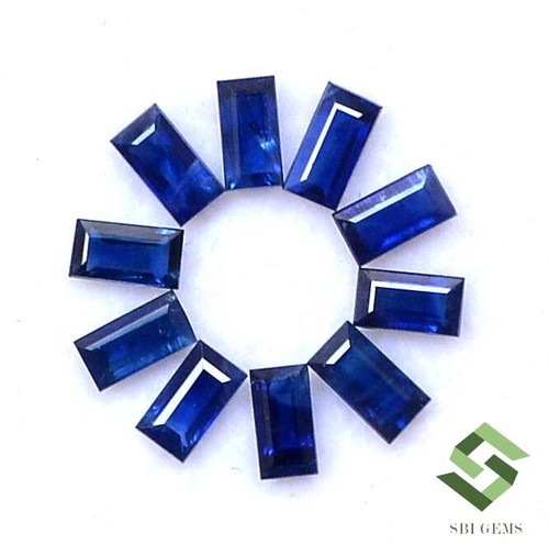 4x2 mm Natural Blue Sapphire Baguette Cut Lot 10 Pcs 1.59 CTS Loose Gemstones - Picture 2 of 5