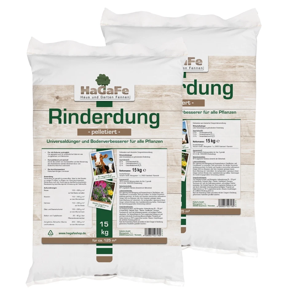 HaGaFe Rinderdung Kuhmist Organischer Gartendünger Universaldünger Mist - Bild 2 von 4