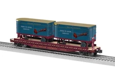 LIONEL POLAR EXPRESS PS-4 FLAT CAR W/ 20’ TRAILERS 2026671! O SCALE CHRISTMAS