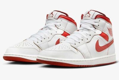 Nike Air Jordan 1 Mid SE Shoes White Red FJ3458-160 Men's Multi