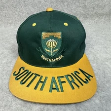 South Africa Snap Back Hat OSFA Yellow Green Embroidered Bill Goods Galore