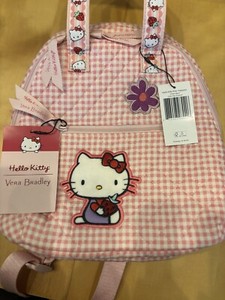 Hello Kitty Vera Bradley Backpack Strawberry and Pink Gingham Print NWOT NWOT Hello Kitty Vera Bradley Mini Backpack Strawberry And  main image 4