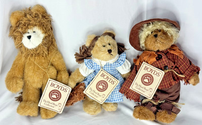 Boyds Bears Wizard of Oz Collection Of 3 Bears W/Tags