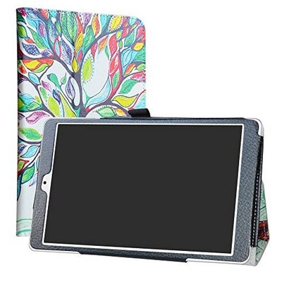 TABLET-HÜLLE FÜR TECLAST P80 PRO 8 ZOLL BUNTER BAUMDRUCK ÖKO-LEDER