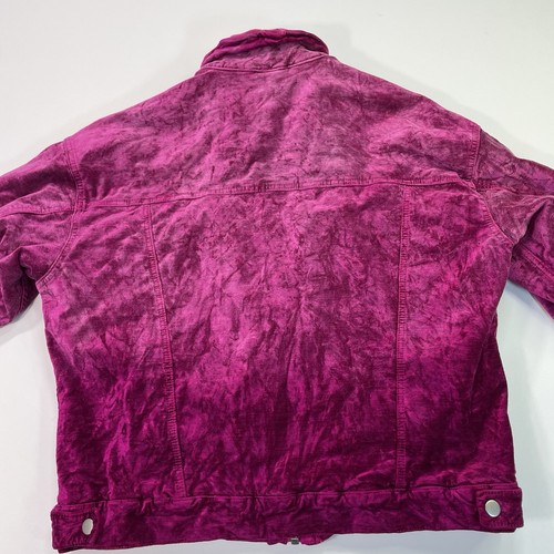 Free People Pink Velvet Trucker Jacket Womens Size XS/S Full Zipper & Snap On - Picture 5 of 14