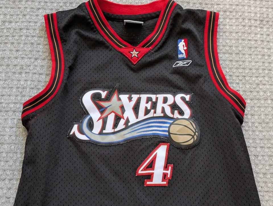 Camiseta Philadelphia 76ers Juvenil Mediana Negra NBA Baloncesto Chris Webber Reebok Foto 2 de 4