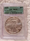 2004 American Silver Eagle MS 70 ICG $1 Uncirculated Coin
