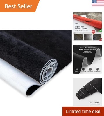 Versatile Black Suede Headliner Fabric 36''x60'' - DIY Interior Upgrade Material