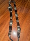 Vintage Buffalo Horn Hairpipe Concho Belt 38" Southwestern Western Boho Heavy — photo 1