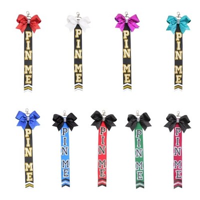 5Pieces Cheer Theme Keychain Set Backpack Accessories Pin Me Ribbon Hanging
