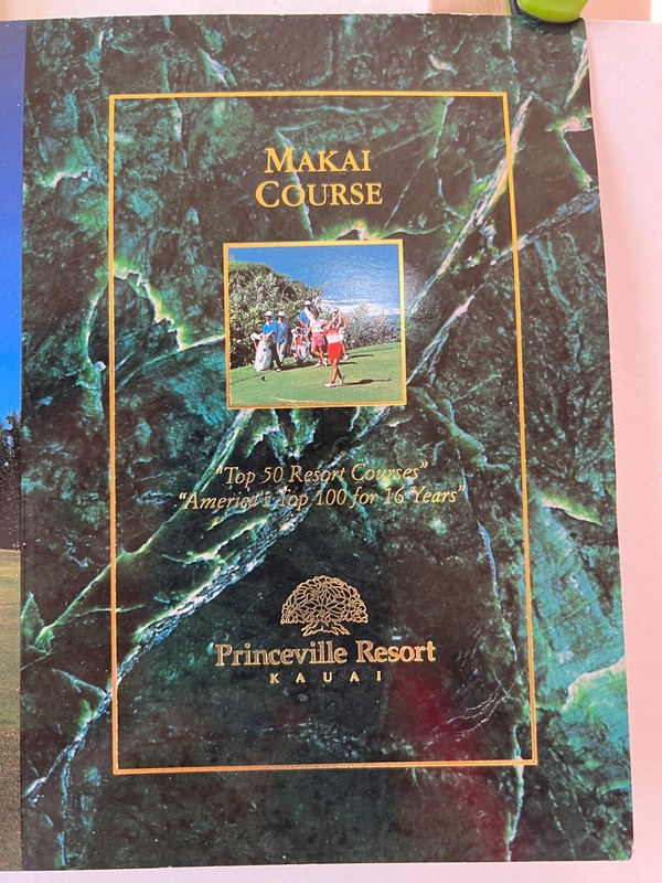 Vintage Unused Princeville Resort Makai Course Golf Scorecard Kauai, HI