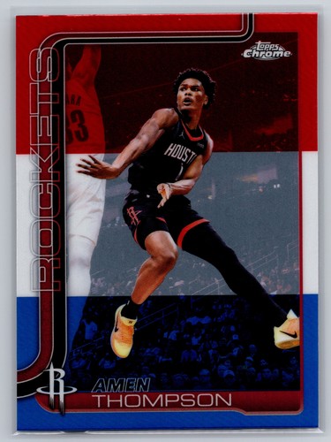 Amen Thompson 2025-26 Topps Chrome Update Basketball Red White And Blue #44