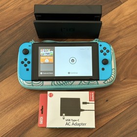 Nintendo Switch Console HAC-001 Bundle with Dock Adapter Animal Crossing Case