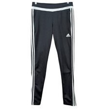 Adidas Climacool Track Pants 3-Stripes Zip Ankle  Pockets Black Womens Sz Small