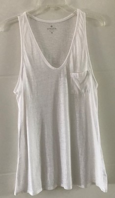 Athleta Damen Weißes 'Burn Out' Taschen Tanktop Trägershirt Neu * Größe M
